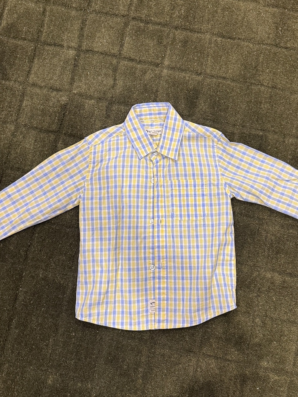 Appaman Boys Long-Sleeve Check Button-Down Shirt - Blue & Yellow - Size 3T